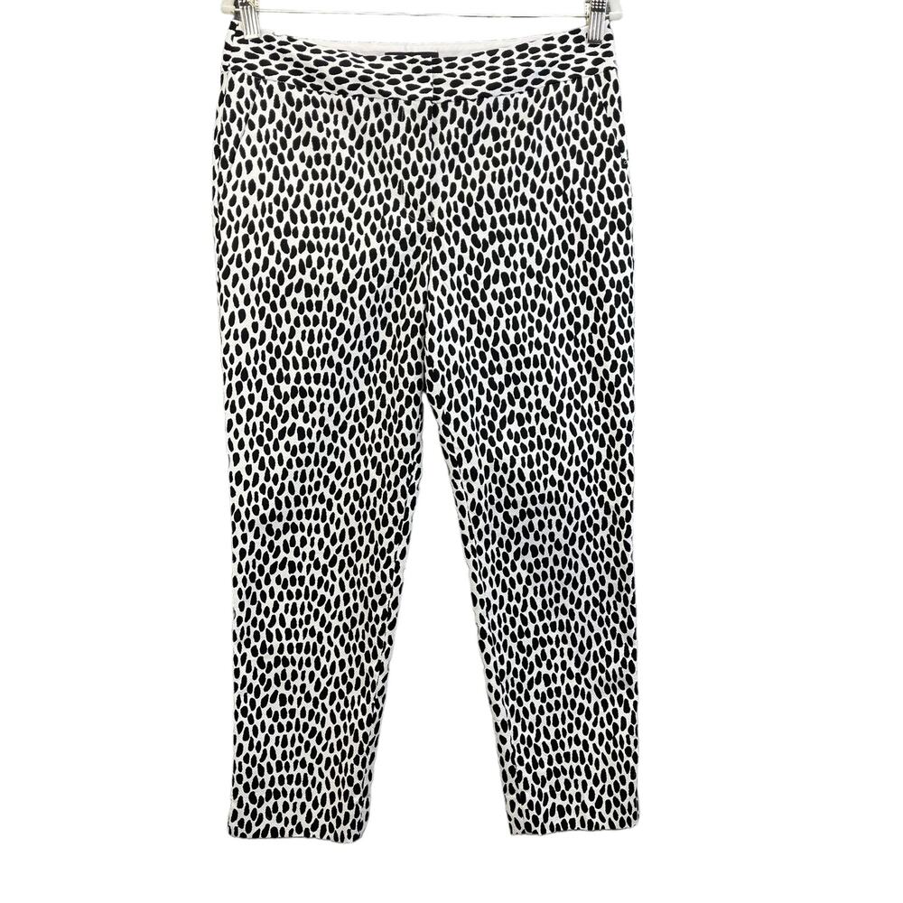Talbots Women's Slim Crop Pants Size 6 Black & White